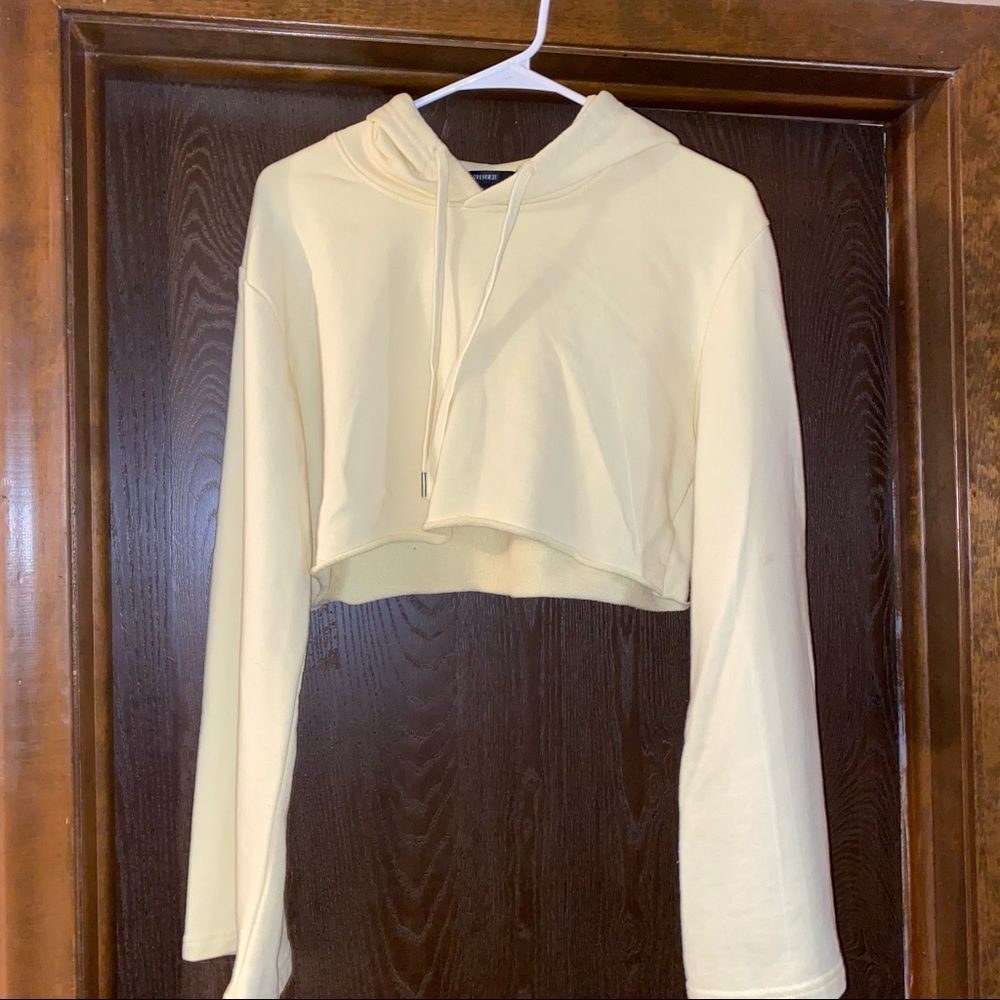 Yellow Cropped Hoodie